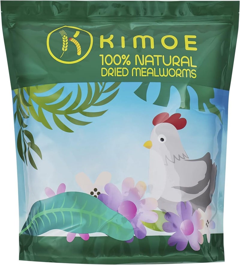 kimoe Non-GMO Bulk Dried Mealworms 5lbs Bag for Chickens, Ducks & Wild Birds â€” 100% Natural High-Protein Feed to Boost Egg Production, Feather Health & Immunity - Image 1